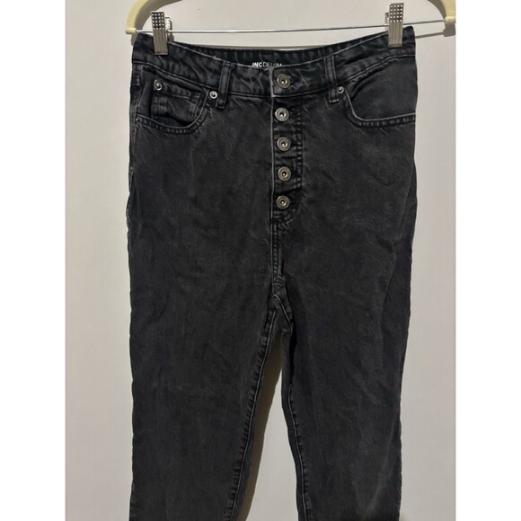 Inc International Concepts High Rise Button-Fly Mom Jeans Black Sz 4 - Picture 2 of 3